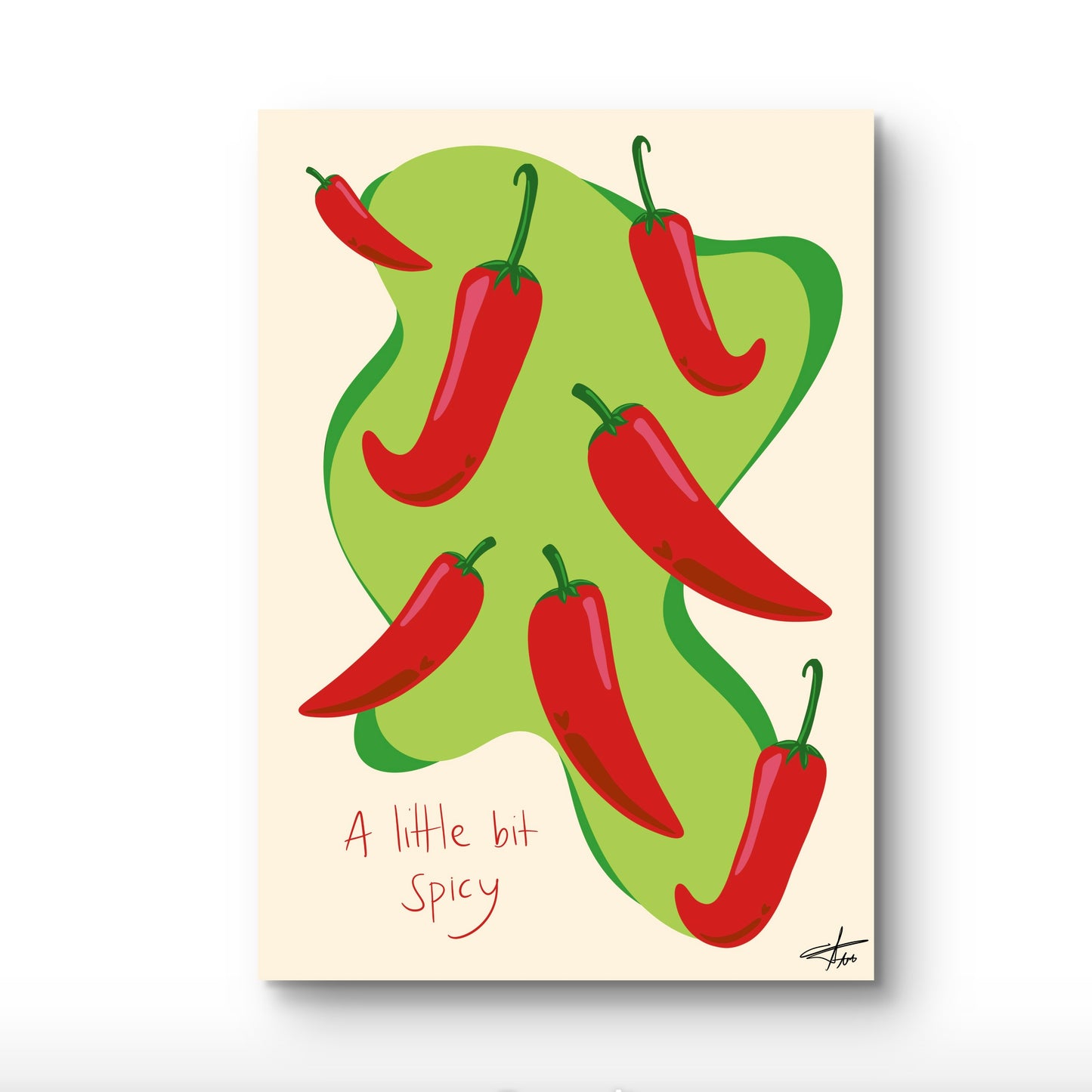 Chili Art Print, Spicy Kitchen Decor, Hot Sauce Poster, Funny Foodie Gift, Retro Red and Green Art, Eclectic Wall Art, Modern Kitchen Print, Chili Pepper Illustration, Bold Statement Art, Sustainable Art Print.