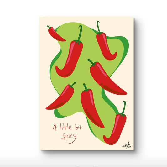 Chili Art Print, Spicy Kitchen Decor, Hot Sauce Poster, Funny Foodie Gift, Retro Red and Green Art, Eclectic Wall Art, Modern Kitchen Print, Chili Pepper Illustration, Bold Statement Art, Sustainable Art Print.